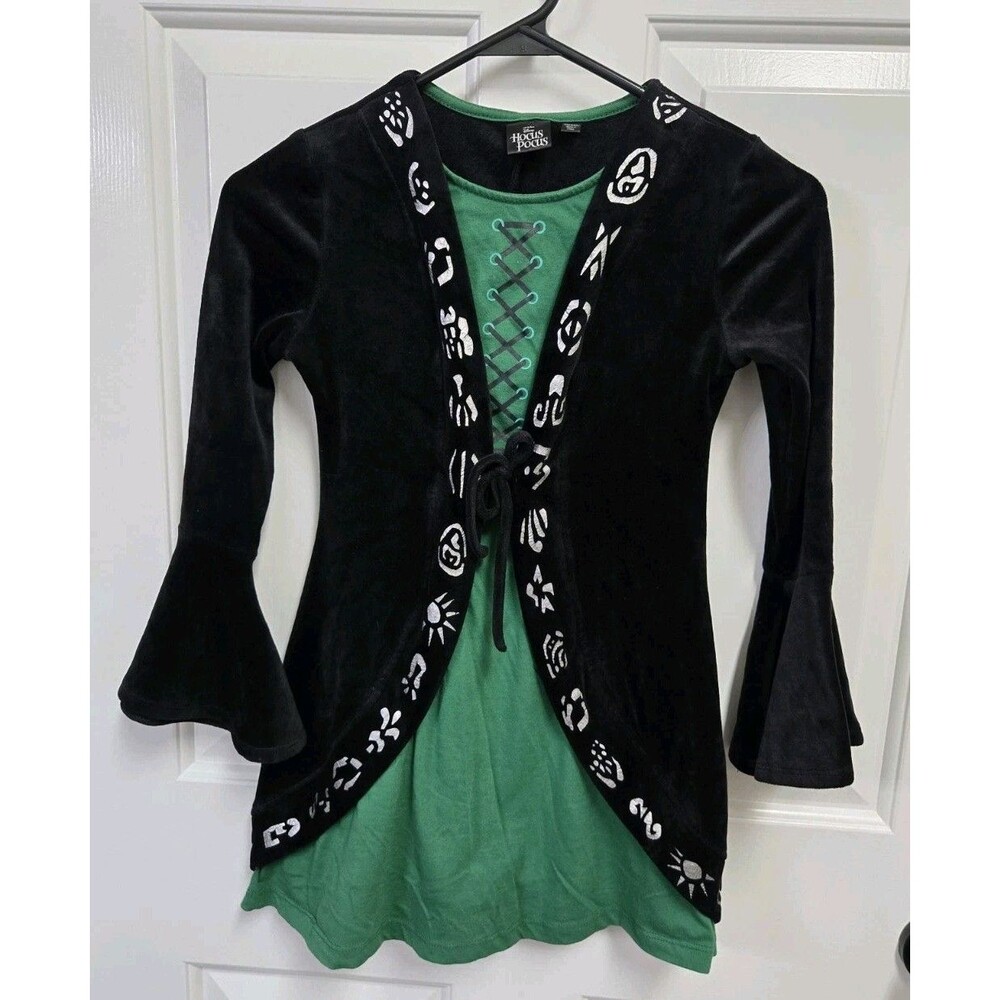 Disney Hocus Pocus Winnifred Sanderson Costume Black Velvet Dress Girls S 6/6X